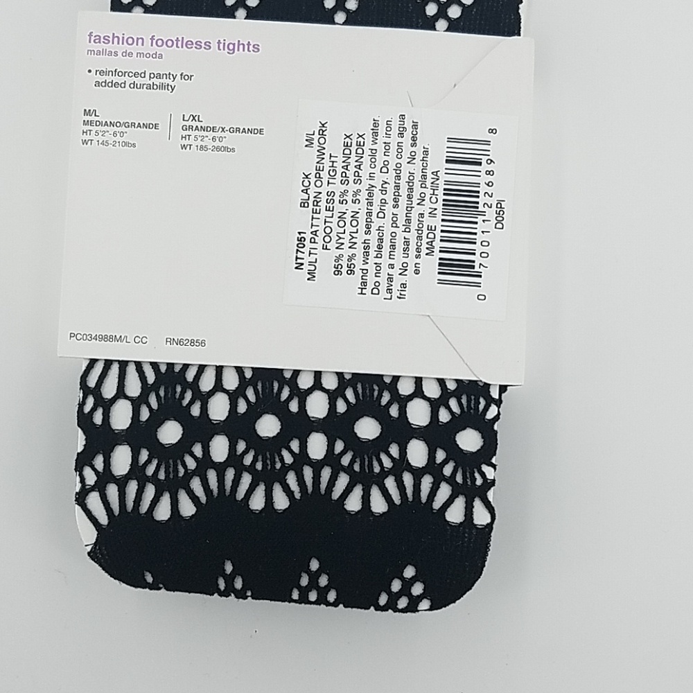 🆕 Fashion multi-pattern openwork Footless Tights - Picture 3 of 5